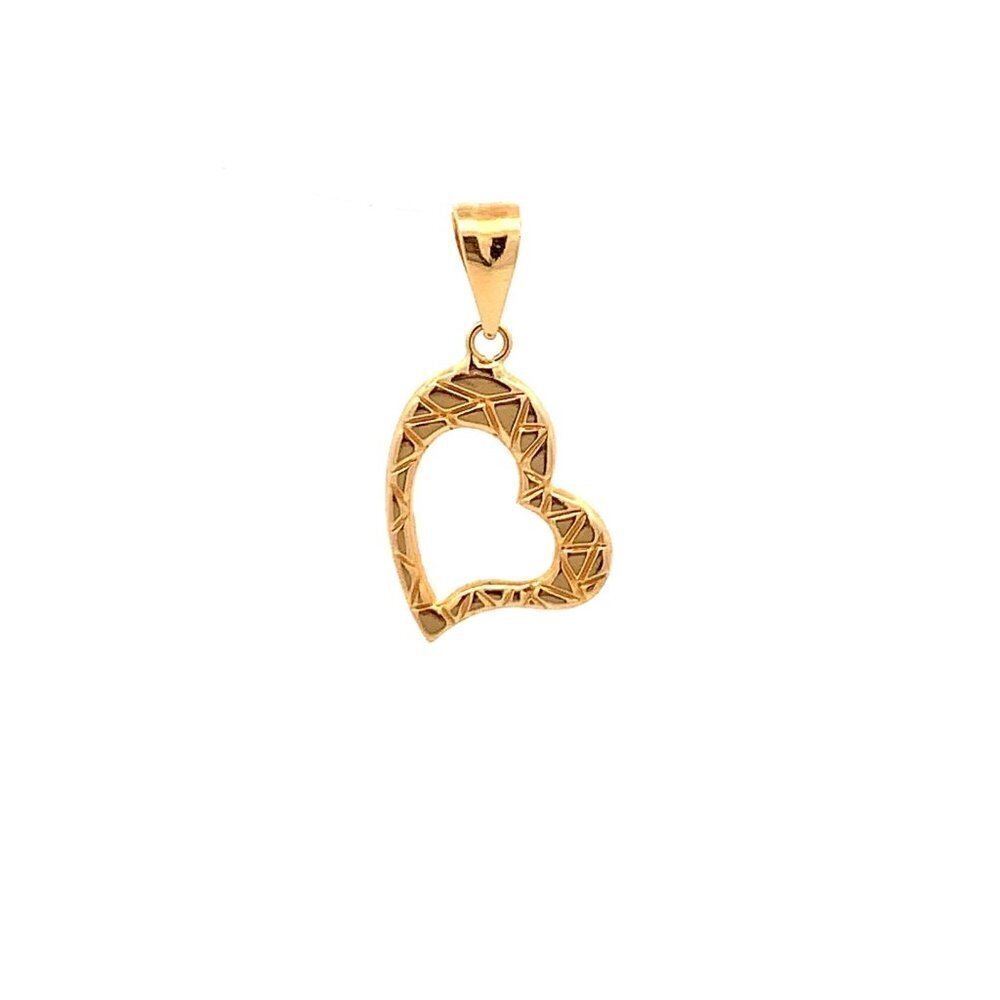 18K Yellow Gold Pendant Heart 0.77 grams Small